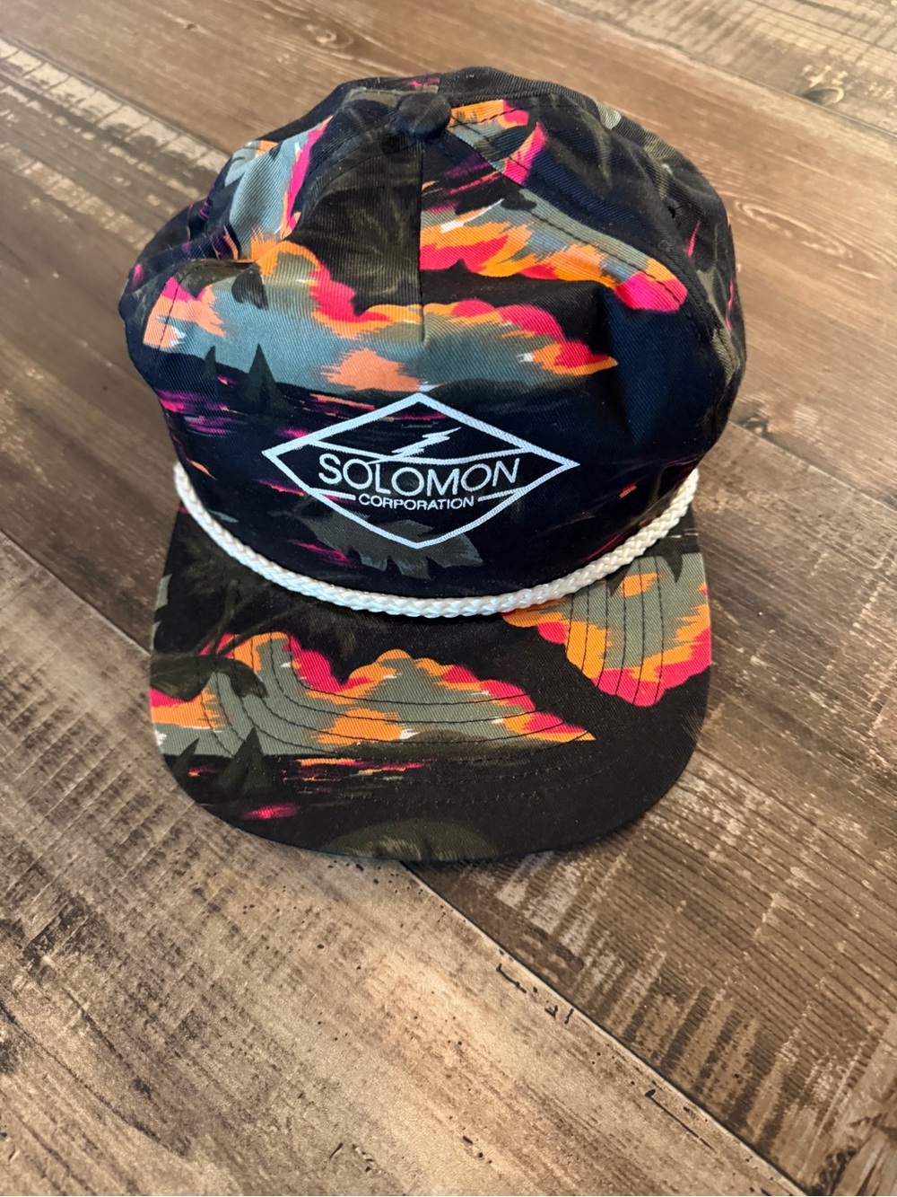 Vintage 90’s Solomon Corporation Abstract Rope Snapback Hat
